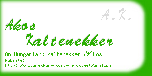 akos kaltenekker business card